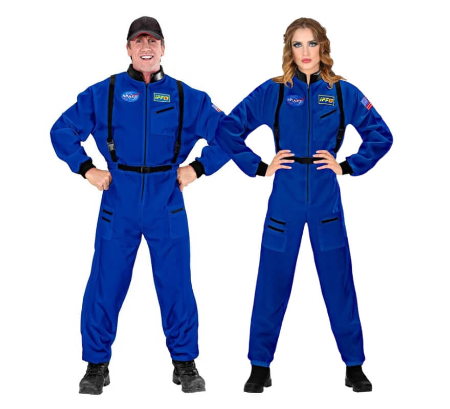 Space-Astronautenpaar in Blau