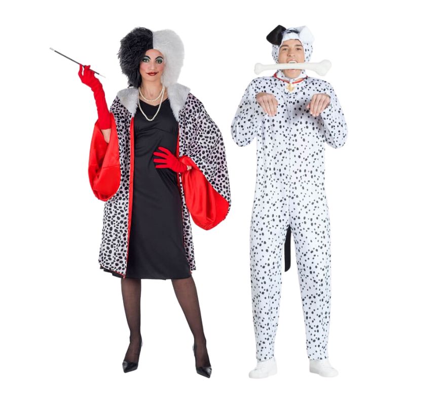 Paar aus Cruella und Dalmatiner