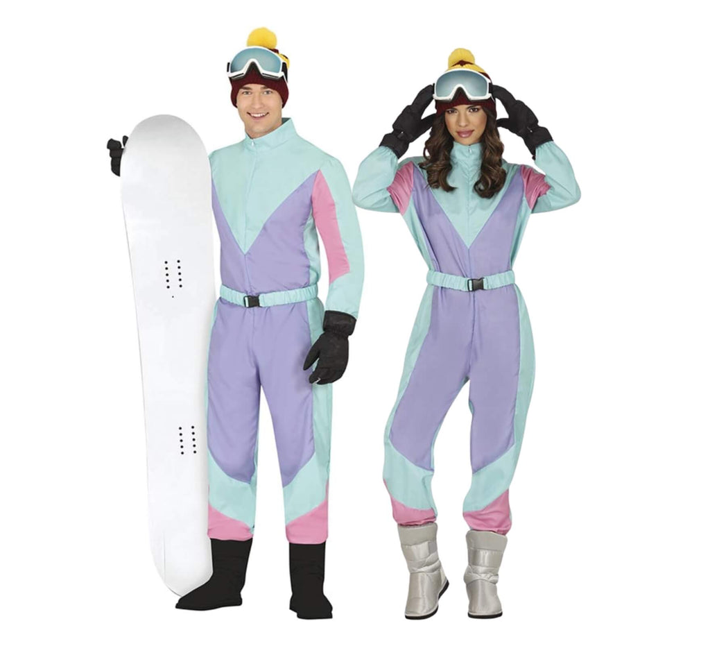 Blaues Skifahrer-Paar