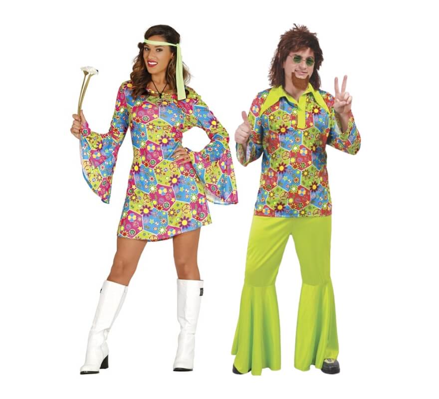 Translation missing: de.Pareja de hippies verdes floreados
