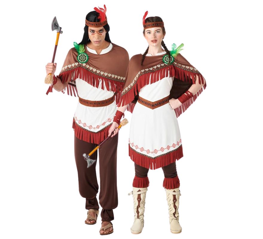 Paar erwachsene weiße Indianer