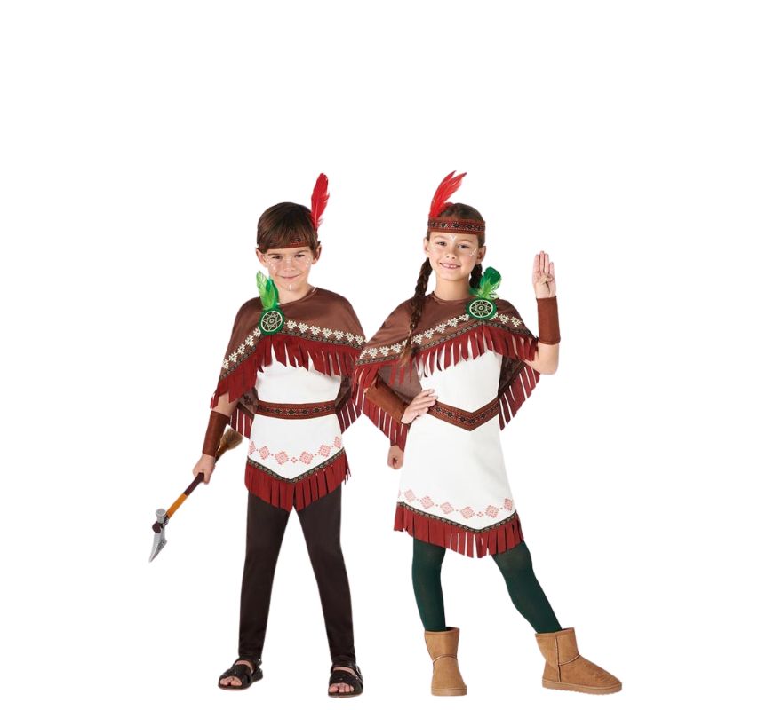 Paar weiße Indianer für Kinder