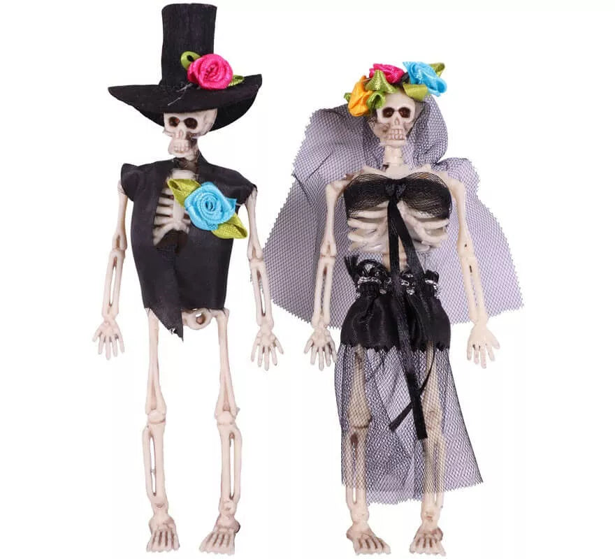 Translation missing: de.Pareja de Novios Esqueleto del Día de los muertos de 15 cm