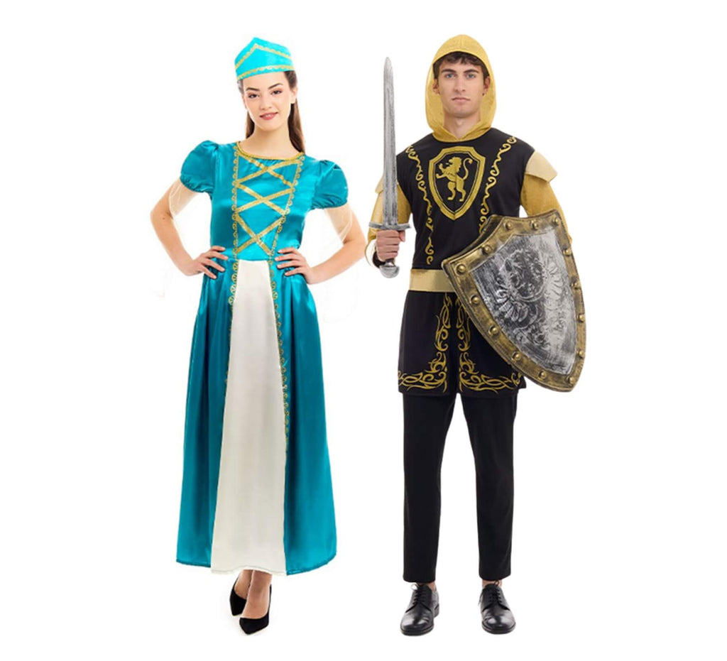 Prinzessin-und-mittelalterlicher-Krieger-Paar