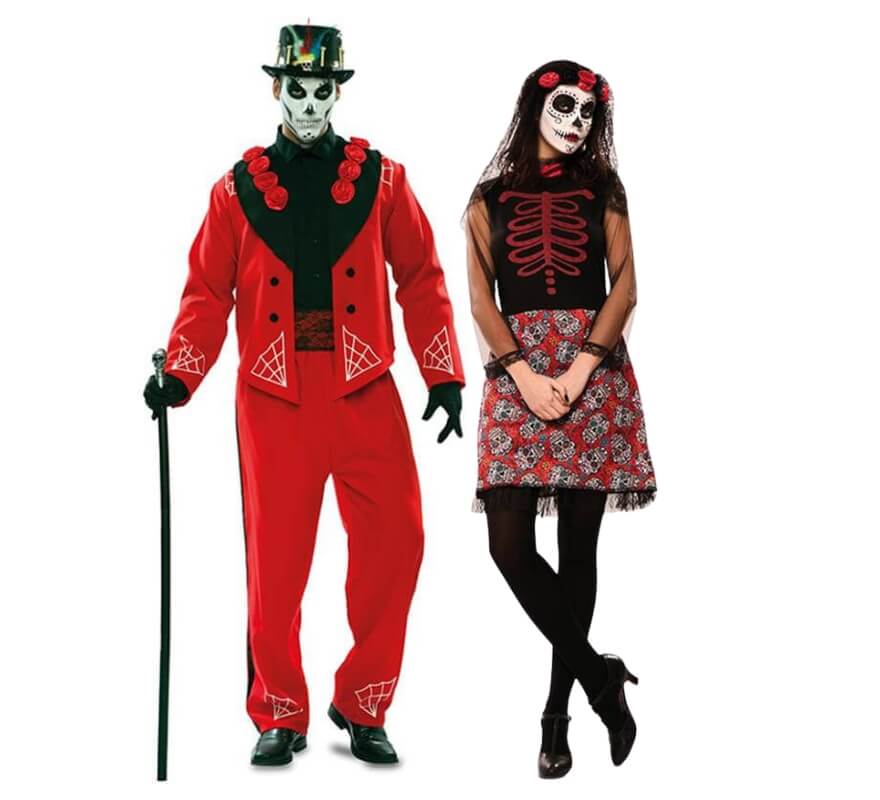 Translation missing: de.Pareja Día de los muertos rojo