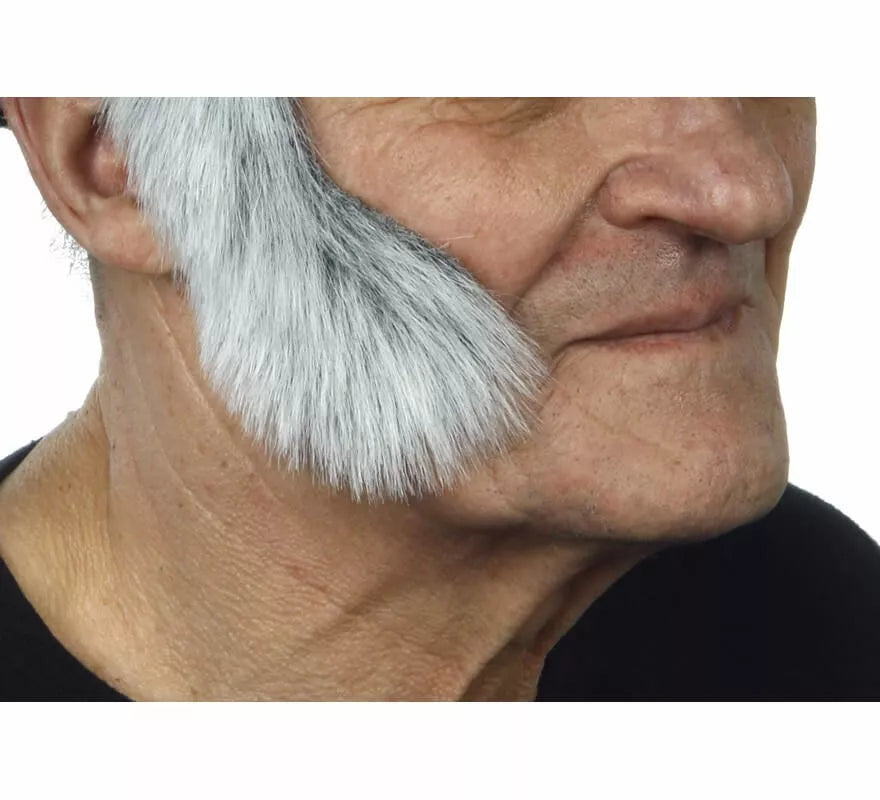 Translation missing: de.Patillas anchas curvadas con pelo blanco