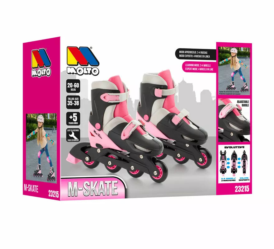 Patines 4 en Línea rosas
