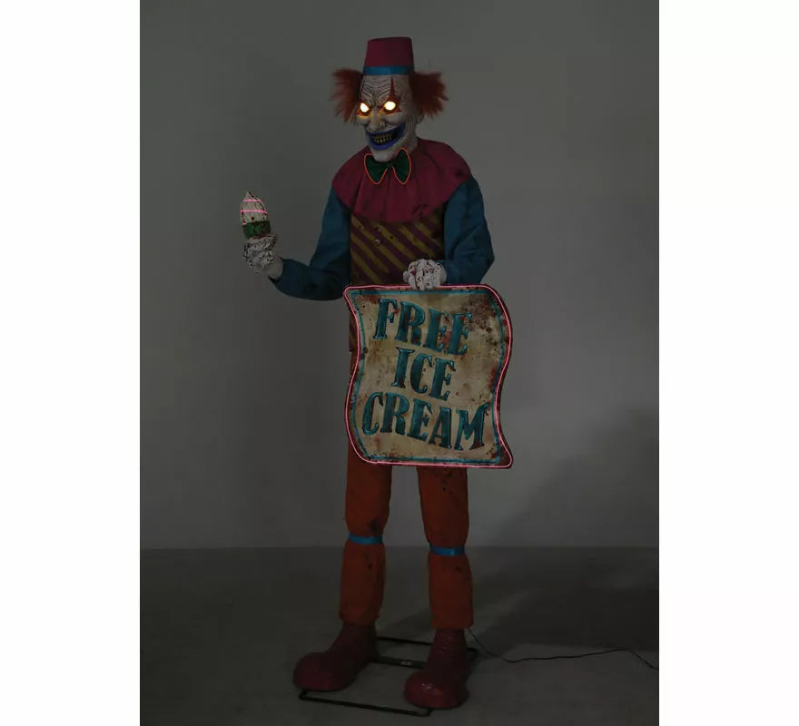 Translation missing: de.Payaso Macabro Heladero con luz, sonido y movimiento de 1,8 m