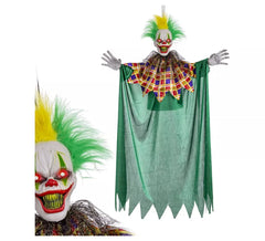 Gruseliger grüner Clown mit Licht, Ton und Bewegung 50x11x100 cm
