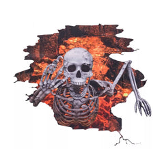 Aufkleber mit Skelett, das die Wand durchbricht 89x80 cm
