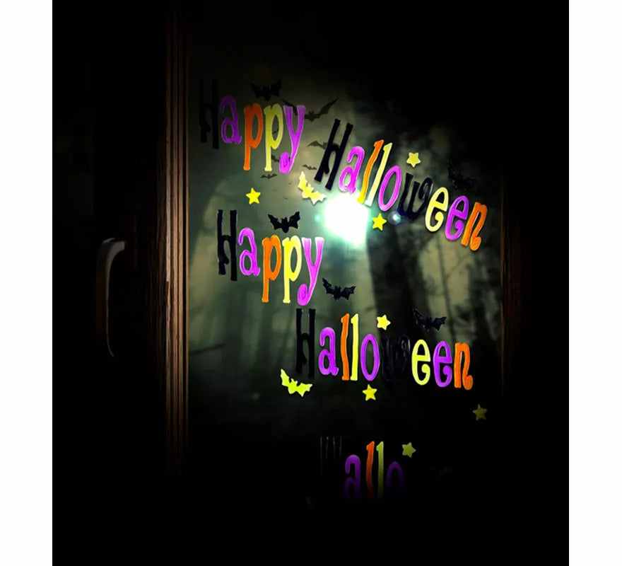 Pegatina de Gel para Ventana 'Happy Halloween' de 50x15 cm