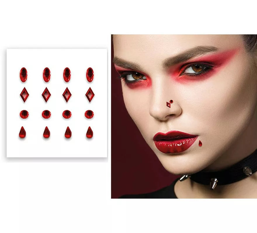Translation missing: de.Pegatina Piercing rojo para la cara