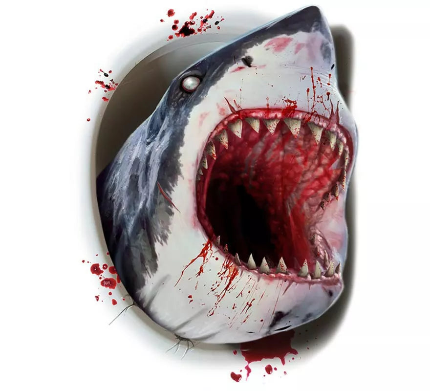 Pegatina Tiburón Asesino para tapa de inodoro de 30x40 cm