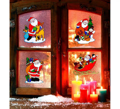 Weihnachtsmann-Weihnachtsfensteraufkleber-Sortiment in 12 Modellen von 30 cm