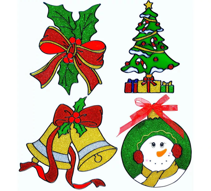 Translation missing: de.Pegatina Ventana Navidad Surtidas en 4 Modelos de 18 cm