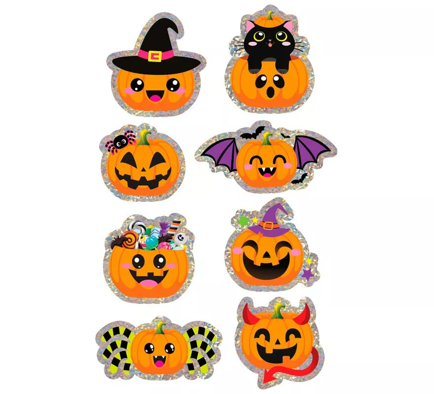 Translation missing: de.Pegatinas Calabaza Surtidas Halloween Holográficas