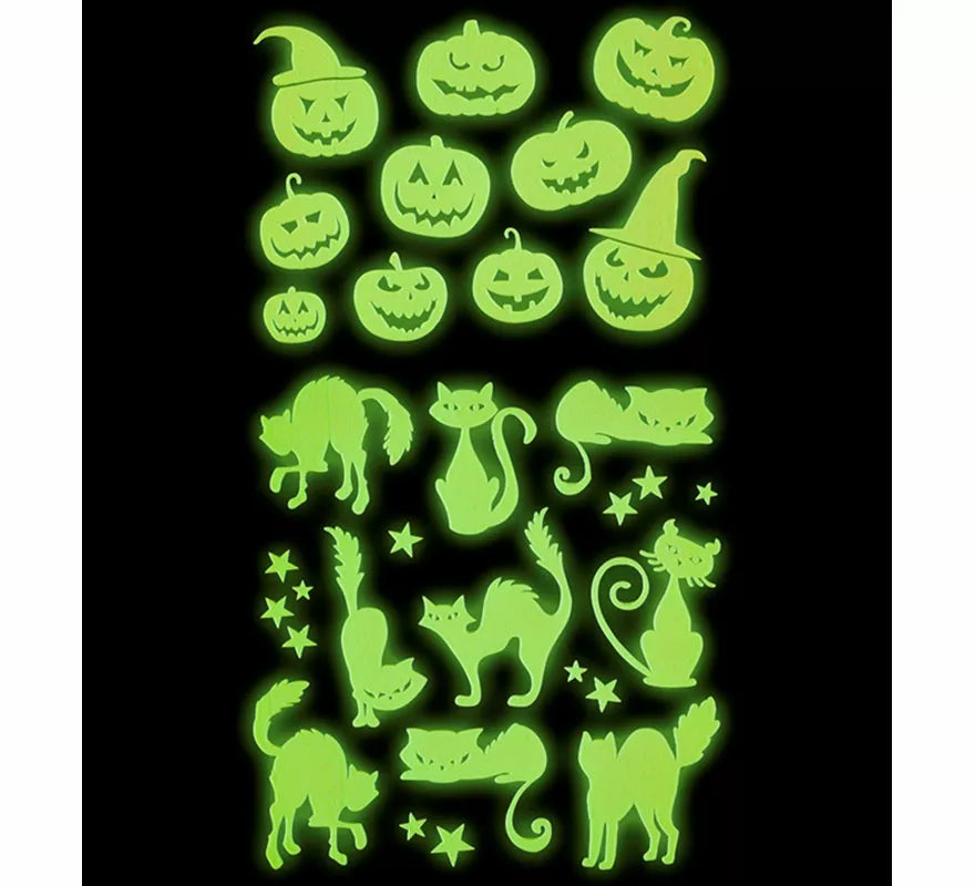 Translation missing: de.Pegatinas Calabazas y Gatos Fluorescentes de 21x15 cm