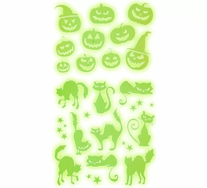 Translation missing: de.Pegatinas Calabazas y Gatos Fluorescentes de 21x15 cm