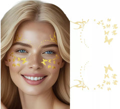 Goldene Schmetterlings-Klebe-Gesichtsaufkleber