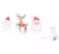 LED-Gel-Aufkleber, 3 fröhliche Weihnachtsfiguren, 15 x 30 cm