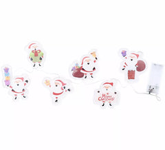 LED-Gel-Aufkleber, 6 Weihnachtsmannfiguren, 15 x 35 cm