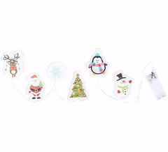 LED-Gel-Aufkleber, 6 Figuren, Weihnachtsmotive, 15 x 35 cm