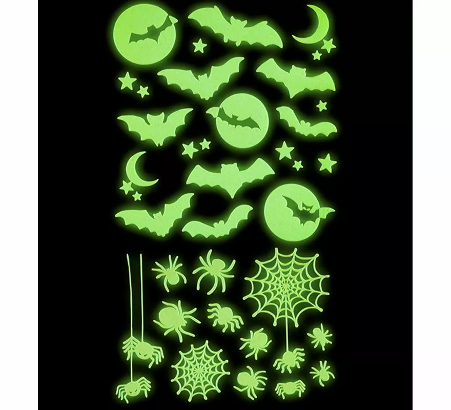 Translation missing: de.Pegatinas Murciélagos y Arañas Fluorescentes de 21x15 cm