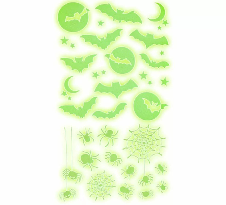 Translation missing: de.Pegatinas Murciélagos y Arañas Fluorescentes de 21x15 cm