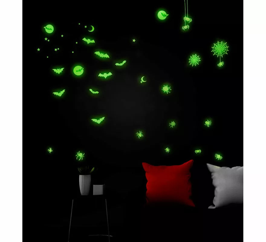 Translation missing: de.Pegatinas Murciélagos y Arañas Fluorescentes de 21x15 cm
