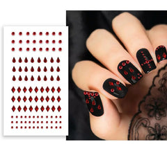 Rote Nagelaufkleber