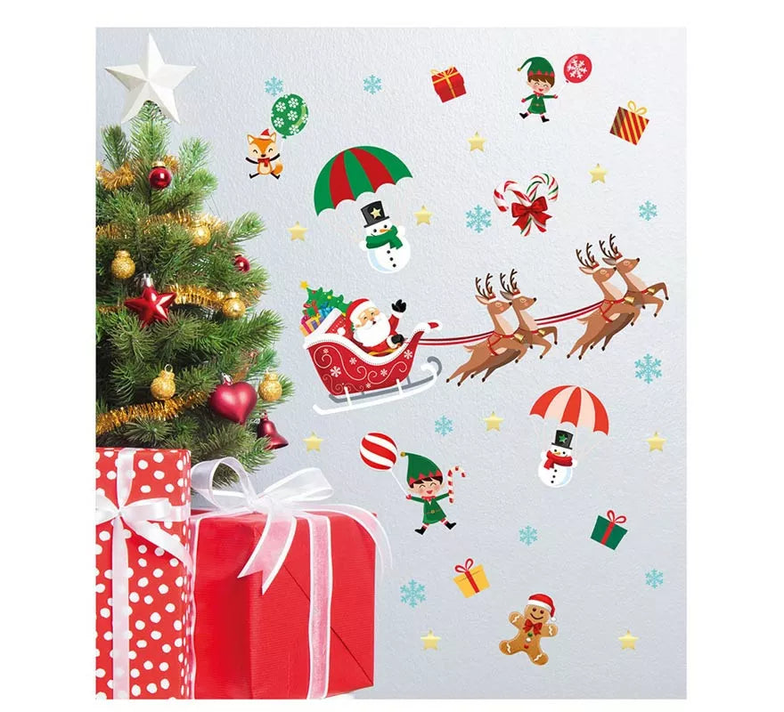 Translation missing: de.Pegatinas Trineo de Papá Noel adhesivas para pared de 25x70 cm
