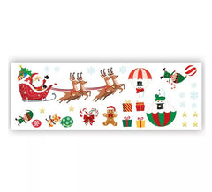 Selbstklebende Wandaufkleber mit Weihnachtsmannschlitten, 25 x 70 cm