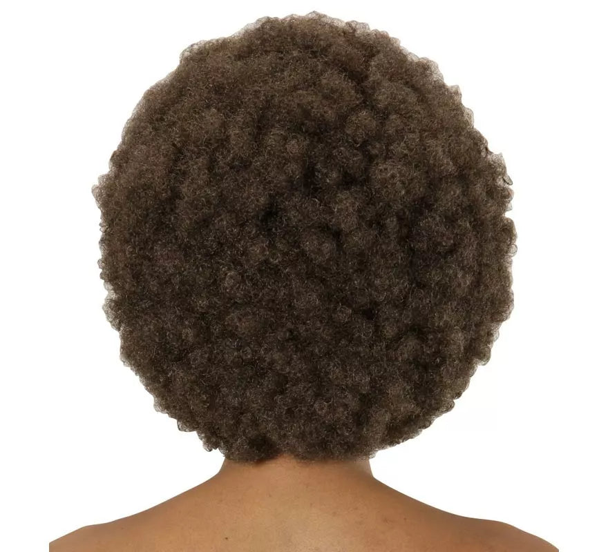 Translation missing: de.Peluca Afro castaña ajustable y lavable adulto