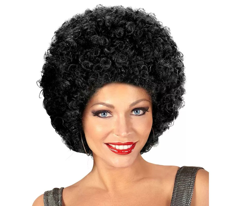 Peluca Afro clásica negra adulto