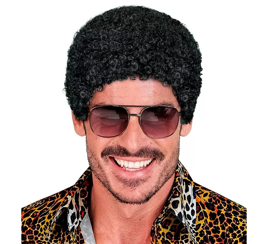 Peluca Afro con efecto mojado adulto