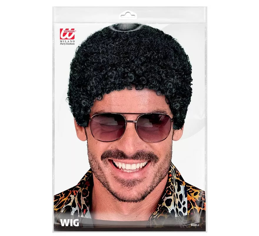 Peluca Afro con efecto mojado adulto