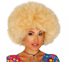 Extra große blonde Afro Perücke