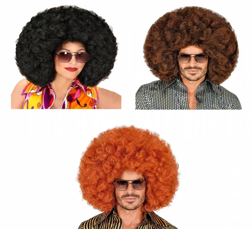Peluca Afro Gigante en varios colores en caja