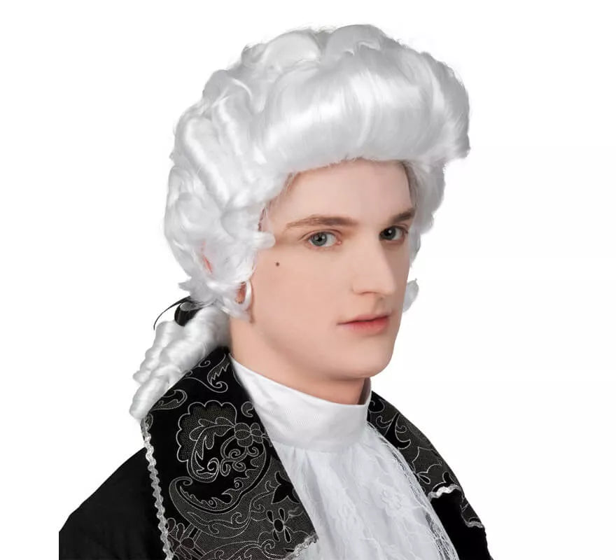 Translation missing: de.Peluca Barroca blanca de hombre con lazo