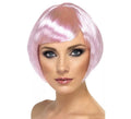 Peluca Bob con flequillo Rosa