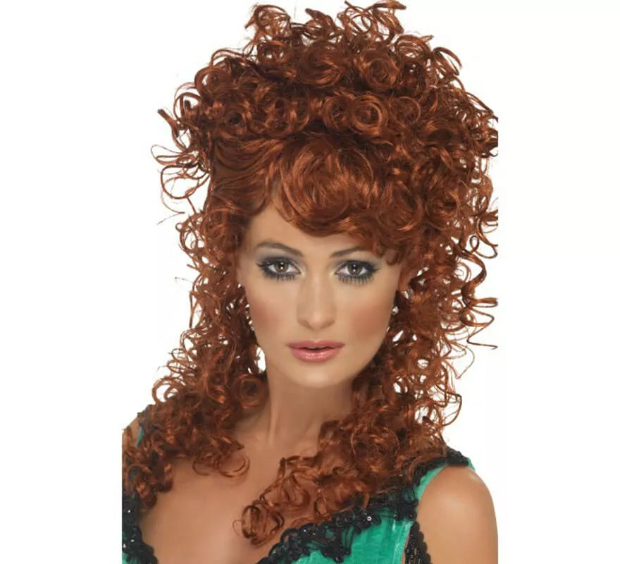 Translation missing: de.Peluca castaña de Saloon Girl larga y rizada