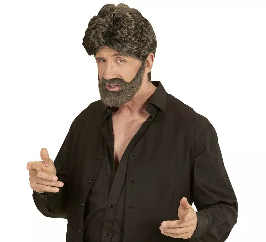 Translation missing: de.Peluca con barba castaña adulto