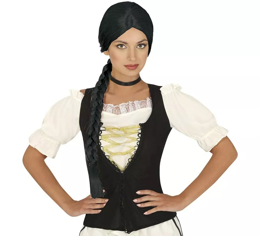 Translation missing: de.Peluca con trenza negra de India o Tabenera