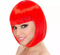 Peluca Corta Bob roja con Flequillo