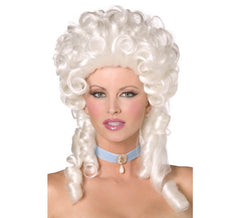 Weiße Vintage Perücke mit Locken