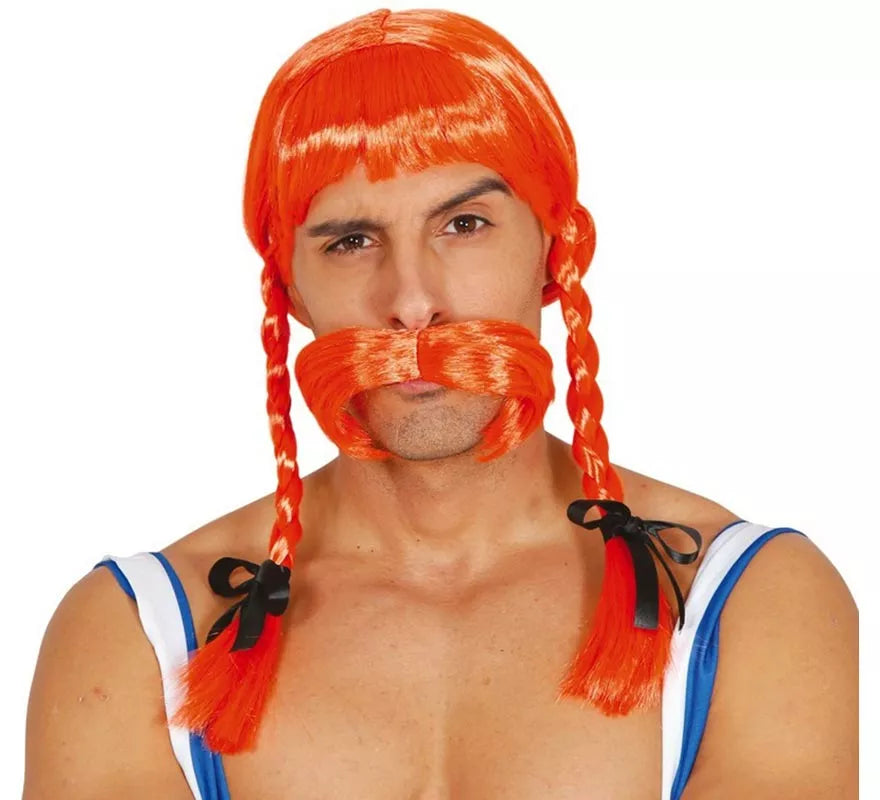 Translation missing: de.Peluca de Galo forzudo con trenzas y bigote