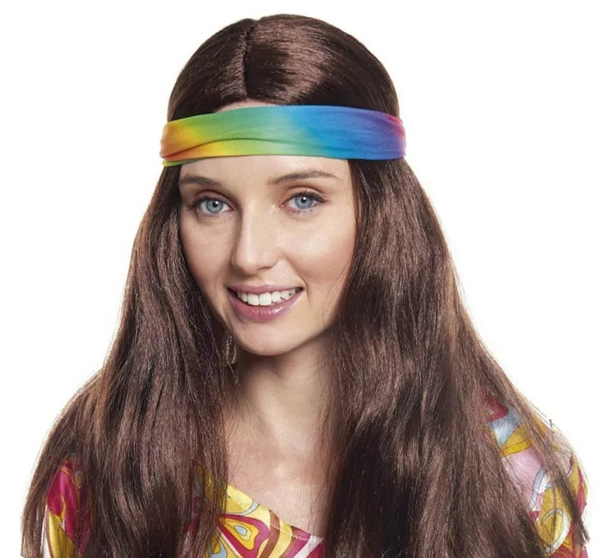 Translation missing: de.Peluca de Hippie larga castaña