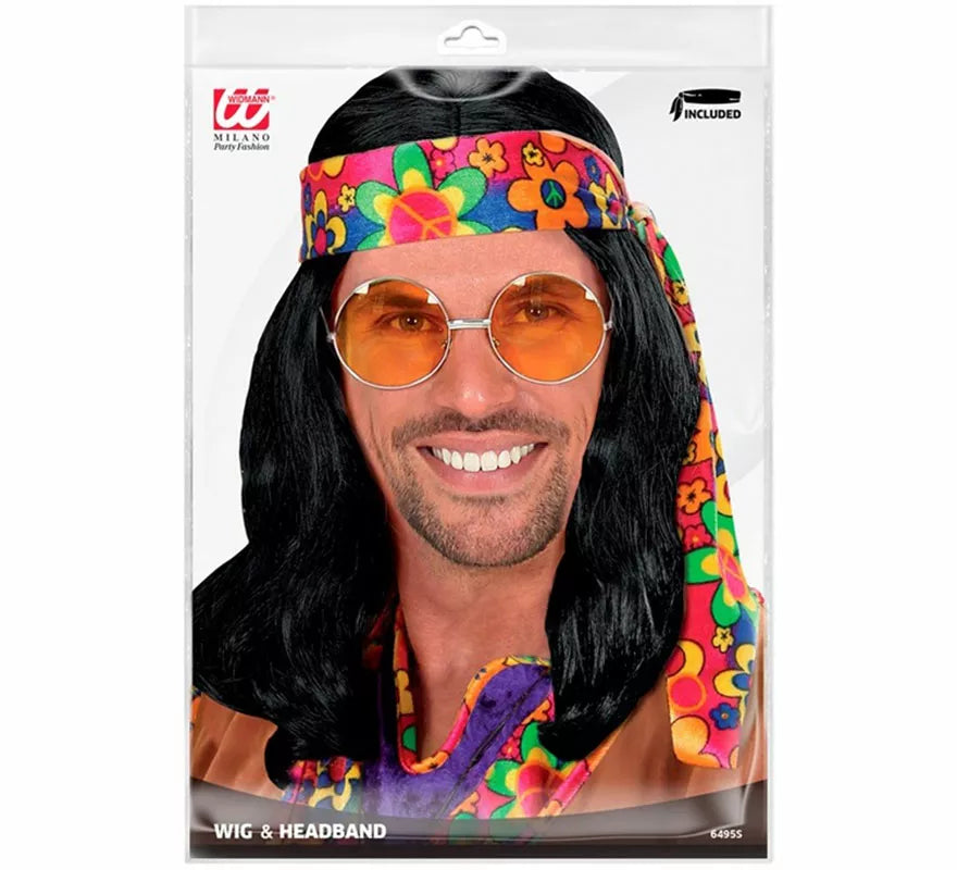 Translation missing: de.Peluca de Hippie negra con Bandana