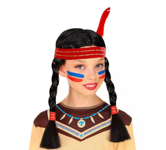 Geflochtene Indianerperücke für Mädchen