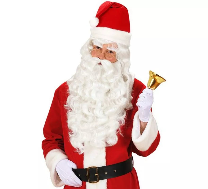 Peluca de Papá Noel con Barba, Bigote y Cejas